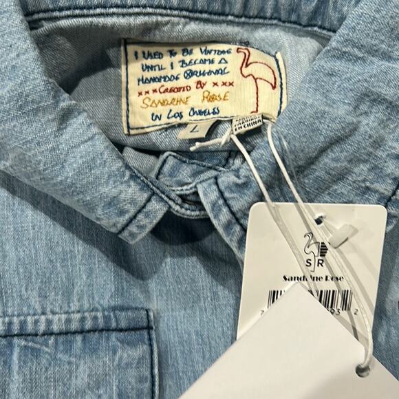 Free People x Sandrine Rose - NWT Western Short Sleeve Denim Shirt - Picture 10 of 12